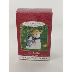 2001 Hallmark Ornament Snow Buddies Original Box Raccoon Snowman